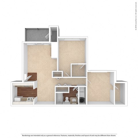 Floor plan for 2 beds, 1 bath, 900 sqft